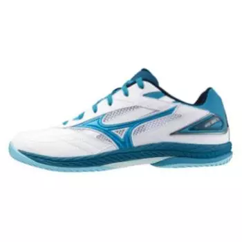 Кроссовки унисекс Mizuno Wave Drive 9 белые марокканские синие Blue-Jay 81GA220532 38
