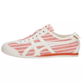 Кроссовки унисекс Onitsuka Tiger Mexico 66 кремово-оранжевые в тонкую полоску без шнуровки 1183A239-801 40