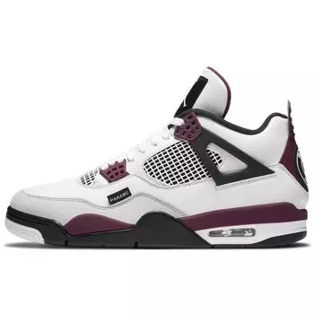 Кроссовки унисекс Paris Saint-Germain x Air Jordan 4 Retro Bordeaux Белый Нейтрально-Серый Черный CZ5624-100 44.5