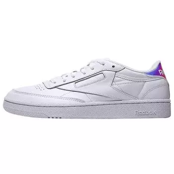 Кроссовки унисекс Reebok Club C 85 MU с радужной голограммой белые DV5182 42.5