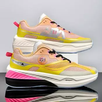 Кроссовки унисекс, роскошный дизайн, сетчатая плоская повседневная обувь для ходьбы, женская обувь для бега на открытом воздухе, дышащая обувь для тренировок в спортзале, теннисная обувь для мужчин 36 чёрный