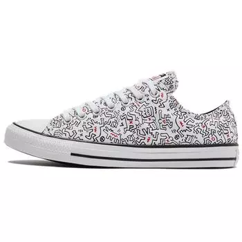Кроссовки унисекс с принтом Converse Keith Haring x Chuck Taylor All Star Low Dancing Figures, белые, черные, красные 171860C 36