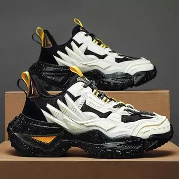 Кроссовки унисекс с вращающейся пряжкой, массивные мужские кроссовки для бега, женская обувь для бега с толстой подошвой, уличная обувь для пар Zapatos 2024 35 чёрный