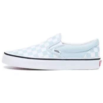 Кроссовки унисекс слипоны Vans Classic Baby Blue в клетку True-White VN0A38F7QCK 38