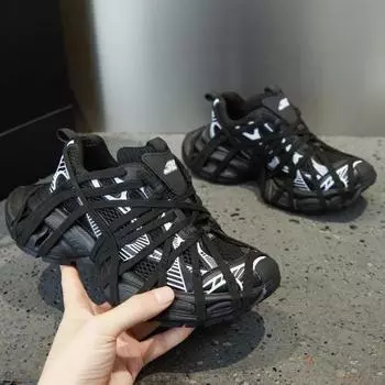 Кроссовки унисекс Trendy Dad: Низкие повседневные туфли с толстой подошвой, увеличивающие рост, для весны и лета 38 фиолетовый