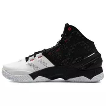 Кроссовки унисекс Under Armour Curry 2 Retro Suit & Tie 2024 Черный Белый Металлик-Серебристый 3027361-101 43