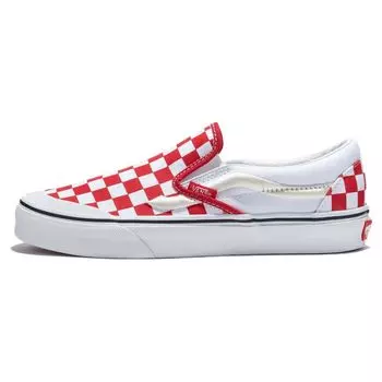 Кроссовки унисекс Vans Classic Slip-On 138 Sidestripe — красные в шахматную клетку VN000BW39Y1 41