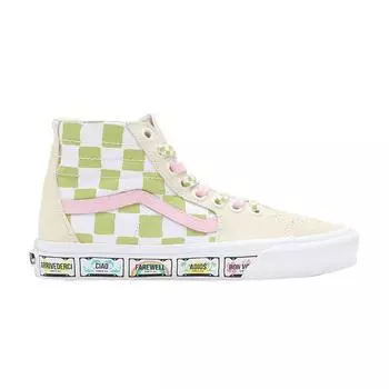 Кроссовки унисекс Vans Emma Mulholland on Holiday x Sk8-Hi Tapered Whimsical Checkboard, светло-коричневые, разноцветные, истинно-белые VN0A5KRU6GL 35