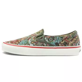 Кроссовки унисекс Vans Nigel Cabourn x OG Classic Slip-On LX Carpet Green Mix, разноцветные VN0A45JK9T9 36