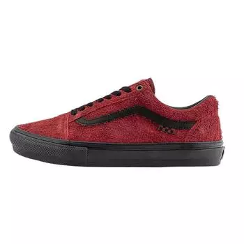 Кроссовки Vans Skate Old Skool Hairy Suede - бордово-красные унисекс, черные VN0A2Z32KGD 40