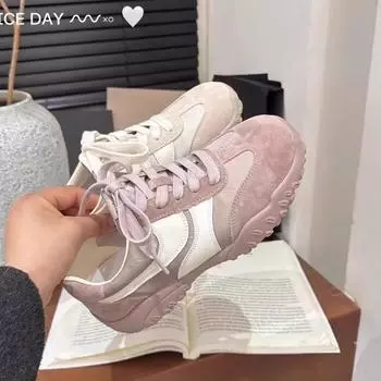 Кроссовки в стиле балеток с толстой подошвой, подходящие по цвету, для женщин, новинка 2025 года, универсальная обувь в стиле ретро, для спорта и отдыха, маленькие кроссовки Forrest Gump 35 фиолетовый