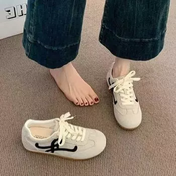 Кроссовки в стиле ретро в немецком стиле с большим носком на шнуровке, повседневный спортивный стиль, женские туфли Forrest Gump, весна 2025, новые женские туфли 35 розовый