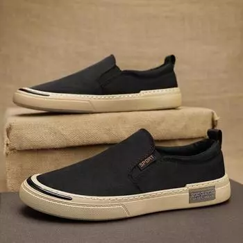 Кроссовки весна-осень мужские слипоны для отдыха дышащие спортивные кеды плоские парусиновые вулканизированные туфли для мужчин доставка бесплатная модные 39