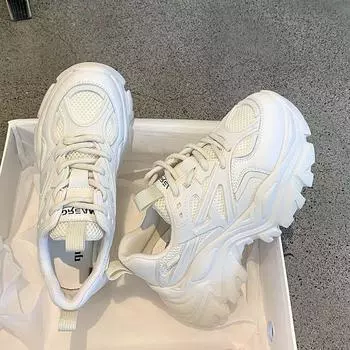 Кроссовки Zapatillas Mujer, модные сетчатые кроссовки на платформе, кожаные туфли, дышащие, повседневные спортивные туфли Socofy, женские туфли на плоской подошве 2024 D98 36