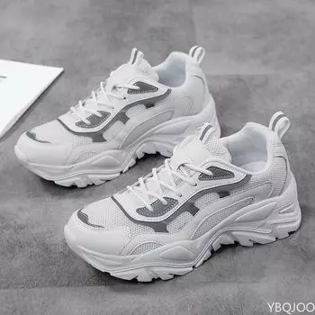 Кроссовки, женская вулканизированная обувь, новая женская черная, белая повседневная женская обувь на платформе для бега на толстой подошве Tenis Feminino 35 белый