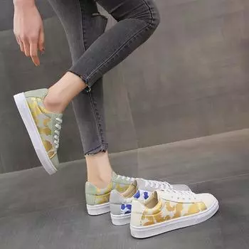 Кроссовки женские 2024 модные туфли на платформе камуфляжная шнуровка модная повседневная обувь для женщин дизайнерская спортивная обувь 36 золотой