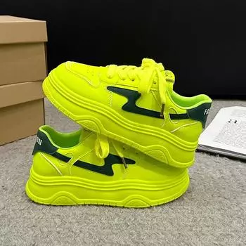 Кроссовки женские 2024 новые модные туфли на платформе весна осень повседневные туфли на плоской подошве женские дышащие белые вулканизированные туфли 35 красный