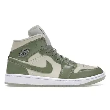 Кроссовки женские Air Jordan 1 Mid SE Sea Glass Green Oil-Green Metallic-Silver HF4079-003 37.5