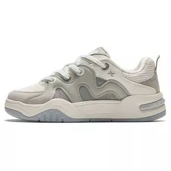 Кроссовки женские Anta Lifestyle Series Durable Breathable Low-Top для скейтбординга бежево-зеленого цвета 122428061-1