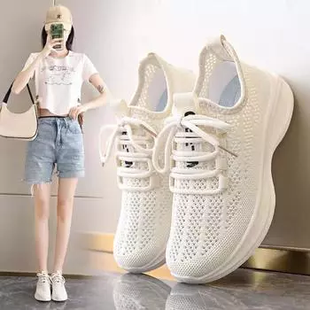 Кроссовки женские беговые амортизирующие легкие кокосовые туфли сетчатые дышащие теннисные туфли тонкие полые летние кроссовки 35