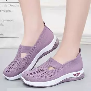 Кроссовки женские дышащие кроссовки новые легкие сетчатые кроссовки на воздушной подушке женские спортивные туфли для мам Zapatos De Mujer 35 фиолетовый
