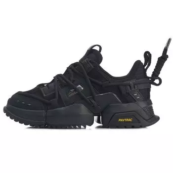 Кроссовки женские из искусственной кожи Li Ning Pangu, амортизирующие, нескользящие, износостойкие, с низким верхом, для папы, черные AGLP088-7 40