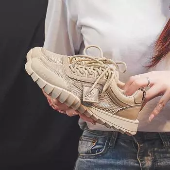 Кроссовки женские летние дышащие сетчатые туфли универсальные легкие туфли на плоской подошве для беременных женщин повседневная обувь Cortez 35 чёрный