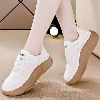 Кроссовки женские летние новые дышащие толстые туфли на липучке женские туфли на платформе белые туфли-лодочки 35