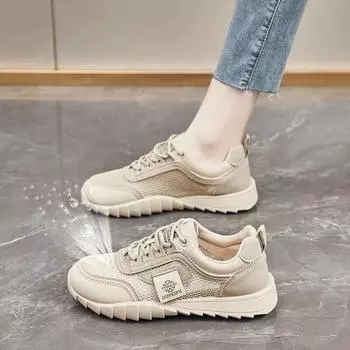 Кроссовки женские летние новые сетчатые дышащие туфли Forrest Gump универсальные сетчатые повседневные спортивные туфли на тонкой подошве 35 хаки