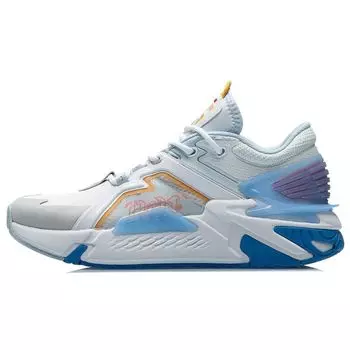 Кроссовки женские Li Ning 001 Ti с низким верхом, амортизирующие, нескользящие, белые, синие AGLR008-1 35