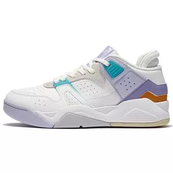 Кроссовки женские Li-Ning Durable Low-Touch Retro Basketball, белые, фиолетовые, AGBS032-1 35