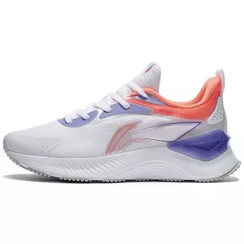 Кроссовки женские Li Ning Element Shock Absorbing Non-Slip Durable Low-Top Running Shoes White Purple ARHS010-1 35