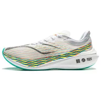 Кроссовки женские Li Ning Feidian 3.0 Challenger Slip Resistant Breathable Rebound Low Top для бега, белые, желтые, зеленые, ARMT038-17 37