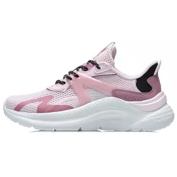 Кроссовки женские Li Ning Flow Cloud с низким верхом, нескользящие, износостойкие, белые, розовые AGLR036-2 36