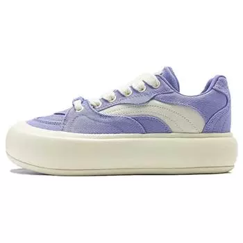 Кроссовки женские Li Ning Puff Platform Non-Slip Low-Top Casual Shoes Purple White AZGT026-8 36