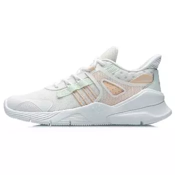 Кроссовки женские Li-Ning с нескользящей подошвой, износостойкие, белые, абрикосово-зеленые AGLR066-2 37