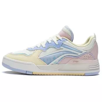 Кроссовки женские Li Ning We Wu нескользящие легкие с низким верхом для скейтбординга белые розовые желтые AGCS030-2 35