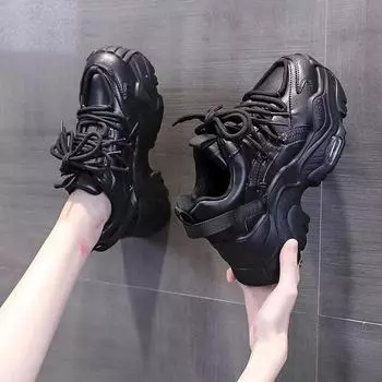 Кроссовки женские массивные внутренние кожаные повседневные белые женские туфли кроссовки на платформе женские Zapatillas Mujer2024 35