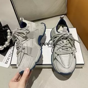 Кроссовки женские на платформе, дышащие женские вулканизированные туфли, модные износостойкие повседневные женские туфли, нескользящие Tenis De Mujer 35 серый