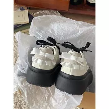 Кроссовки женские на платформе в стиле ретро, немецкие, новинка 2024 года, ранние, для студентов, милые, легкие, повседневные, маленькие белые туфли 35