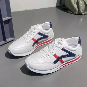 Кроссовки женские, новая спортивная обувь, женские маленькие белые туфли, модные удобные кроссовки, универсальные легкие повседневные кроссовки 35 синий