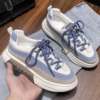 Кроссовки, женские новые резиновые туфли на платформе с мягкой подошвой, модные повседневные белые туфли для учащихся средней школы, одинаковые по цвету 35