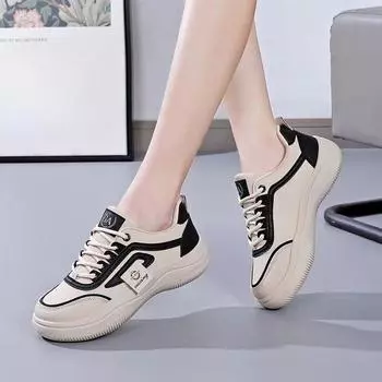 Кроссовки женские новые весенние и осенние легкие кроссовки студенческие универсальные повседневные туфли кожаные кроссовки студенческие 35