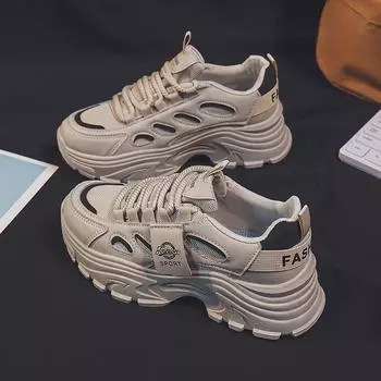 Кроссовки женские новые женские туфли летние легкие белые туфли универсальные нескользящие туфли для папы Tide 35 бежевый