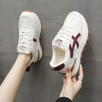 Кроссовки женские осень 2025 новые универсальные кожаные кроссовки на платформе легкие кроссовки женские повседневные кроссовки Forrest Gump детские 35
