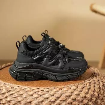 Кроссовки женские осенние с толстой подошвой, увеличенные, сетчатые, дышащие, повседневные туфли, простые, универсальные туфли для женщин 35 бежевый