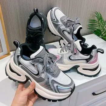 Кроссовки женские повседневные туфли женские кроссовки для бега укороченные одинарные туфли 35 серебряный