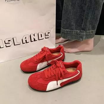 Кроссовки женские ретро американские немецкие ins tide весна 2025 новые с плоской подошвой в цвете Forrest Gump повседневная спортивная обувь женская 35 розовый