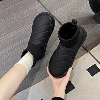 Кроссовки женские тенденции 2024 коричневые ботинки женские зимние ботинки до щиколотки элегантные на низком каблуке удобные готические противоскользящие 35