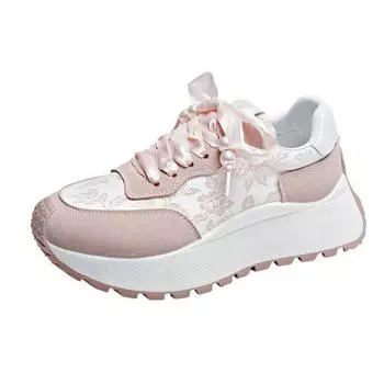 Кроссовки женские тенденции 2024 лето Повседневные белые женские кроссовки на шнуровке на платформе Женские дизайнерские туфли zapatos de mujer 35 бежевый